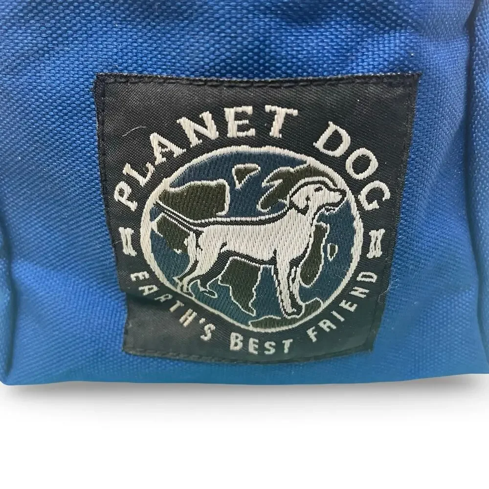 Planet Dog Treat Pouch Training Bag Blue Canvas Belt Loop Earth's Best Friend